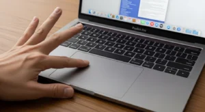 맥북 세 손가락 드래그 설정